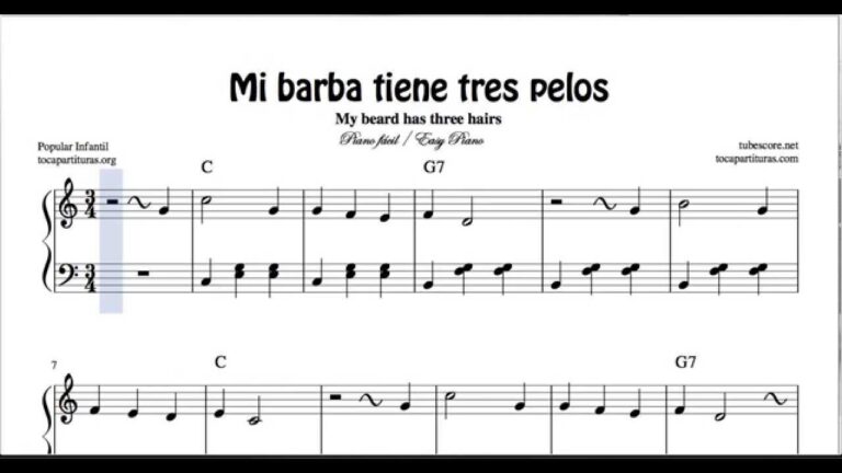 Mi barba tiene tres pelos partitura